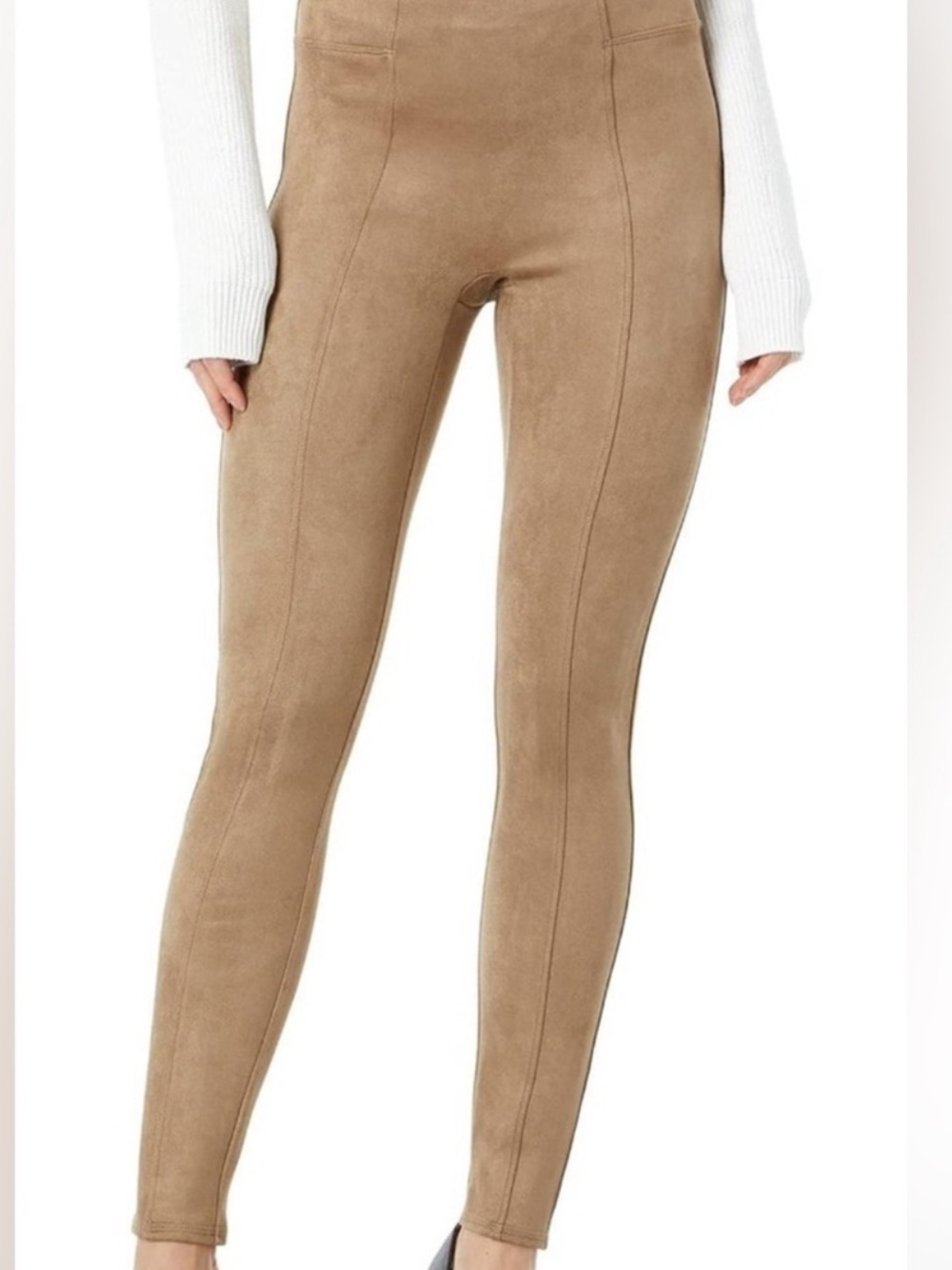 SPANX Faux Suede High Waisted Leggings Tan Size S